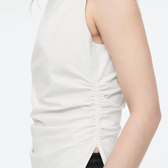 COS cowl neck gathered sleeveless top white - Picture 2 of 5